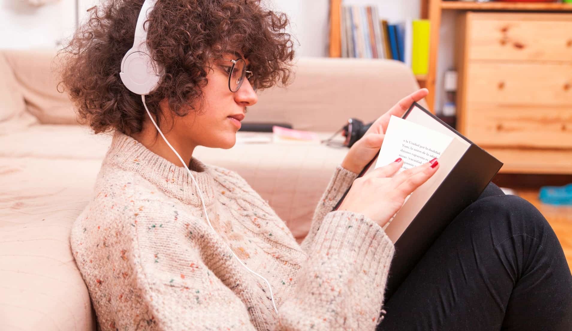 listening through headphone